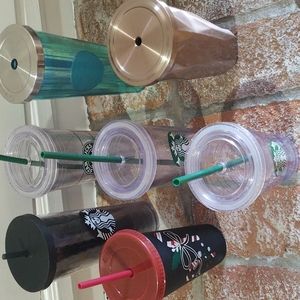 Starbucks Tumbler lot of 7 tumblers, 6 straws